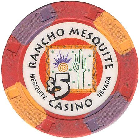 Rancho Mesquite Casino $5 (red) chip - Spinettis Gaming - 1