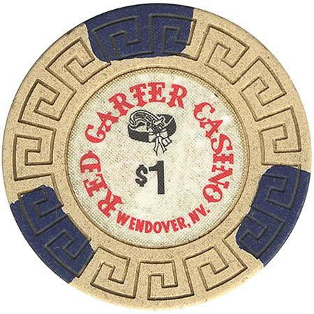Red Garter $1 beige (3-blue inserts) chip - Spinettis Gaming - 2