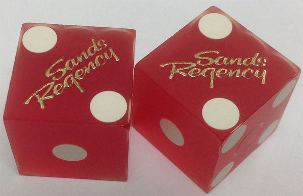 Sands Regency Used Matching Number Casino Dice (Red), Pair - Spinettis Gaming - 2