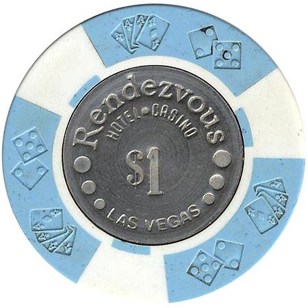 Rendezvous Casino $1 (blue/white) chip - Spinettis Gaming - 1