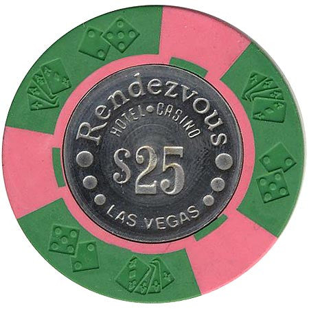 Rendezvous Casino $25 (green/pink) chip - Spinettis Gaming - 1