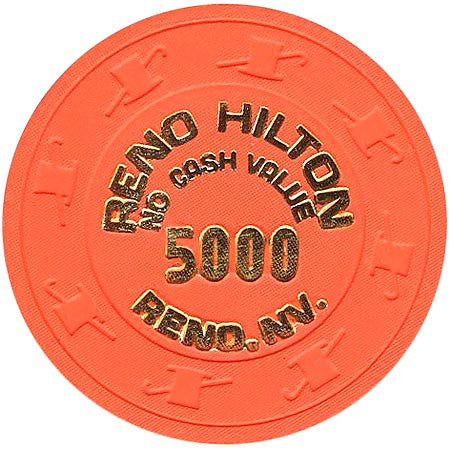 Reno Hilton (NCV) 5000 (bright orange) chip - Spinettis Gaming - 1