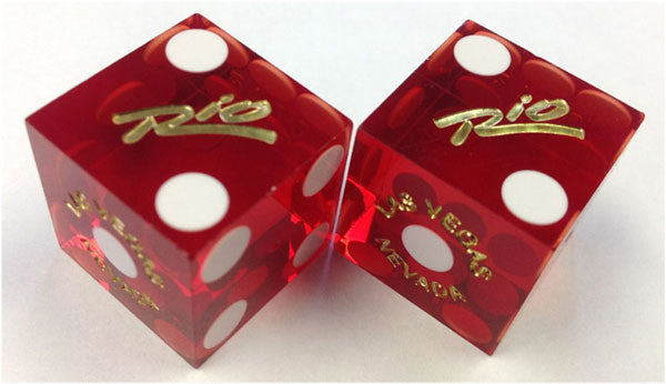 Rio Casino Used Matching Numbers Casino Red Dice, Pair - Spinettis Gaming - 4