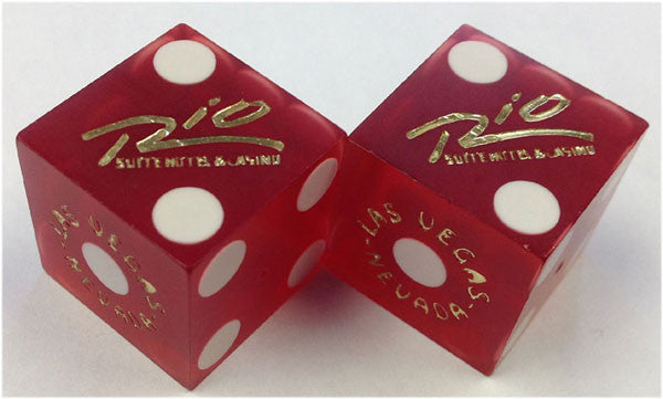 Rio Casino Used Matching Numbers Casino Red Dice, Pair - Spinettis Gaming - 8