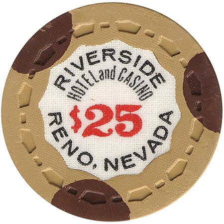 Riverside Hotel and Casino Reno $25 (beige/brown) chip - Spinettis Gaming