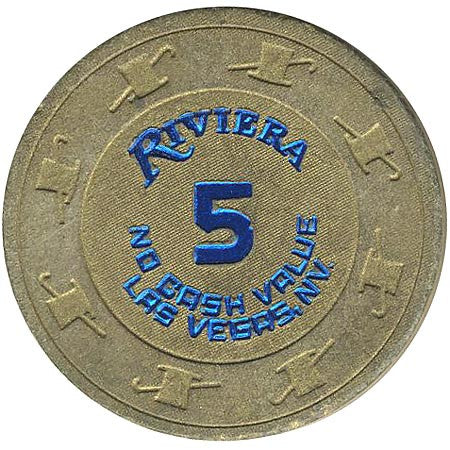 Riviera Casino 5 no cash value NCV (olive) chip - Spinettis Gaming - 1