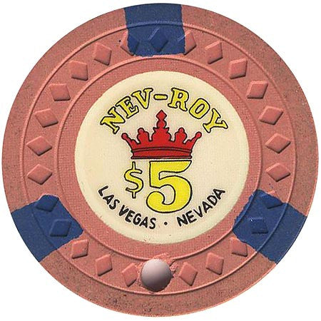 Royal Nevada Hotel $5 (salmon) canceled chip - Spinettis Gaming - 1