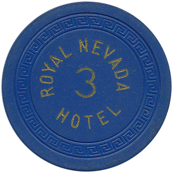 Royal Nevada Hotel 3 Roulette Chip (Blue) - Spinettis Gaming - 2