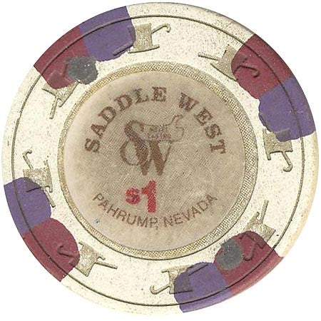 Saddle West $1 (white) chip - Spinettis Gaming - 2