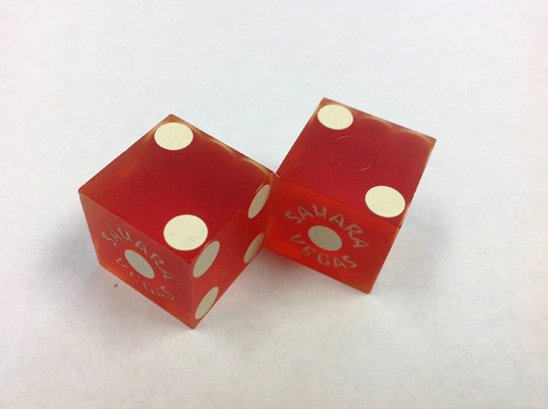 Sahara Hotel and Casino Used Red Dice From the 1970's, Pair - Spinettis Gaming - 4