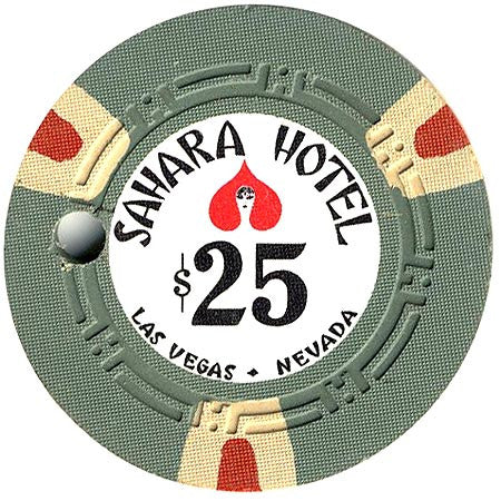 Sahara Hotel $25 (olive) canceled chip - Spinettis Gaming