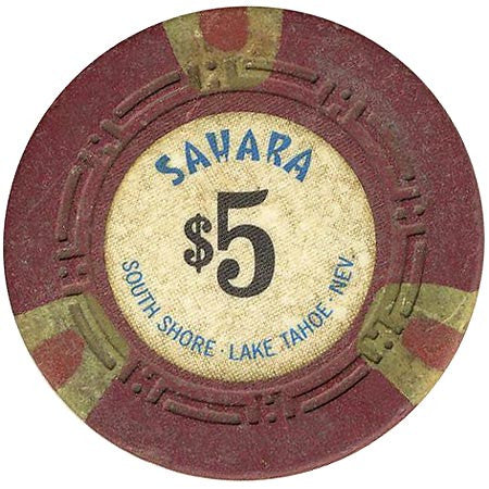 Sahara Tahoe $5 (burgundy) chip - Spinettis Gaming - 2