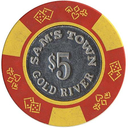 Sam's Town $5 (red/yellow) chip - Spinettis Gaming - 1
