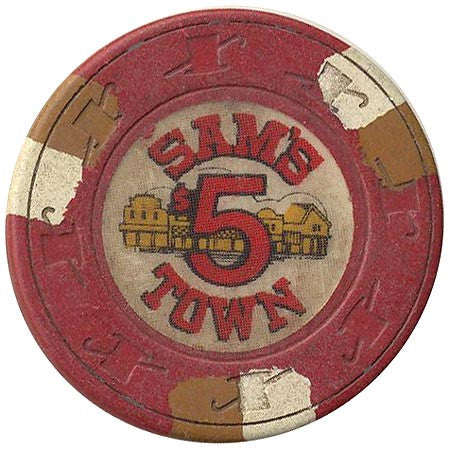Sam's Town $5 (red) chip - Spinettis Gaming - 2