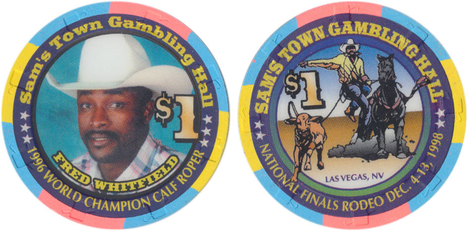 Sam's Town Casino Las Vegas Nevada $1 Fred Whitfield Chip 1998