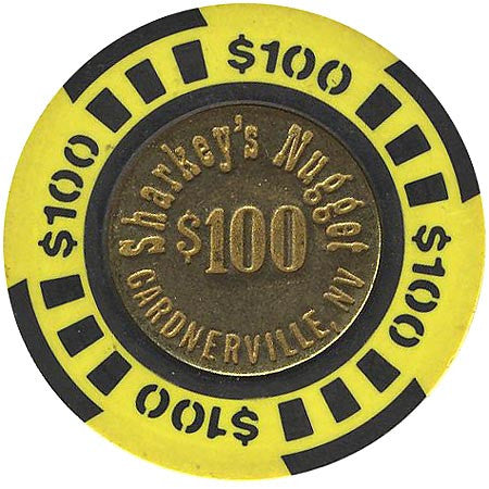 Sharkey's Nugget $100 (yellow) chip - Spinettis Gaming - 1