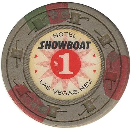 Showboat $1 (gray) chip - Spinettis Gaming - 1