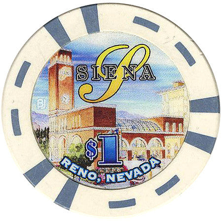 Siena (white), Reno NV $1 Casino Chip - Spinettis Gaming - 2