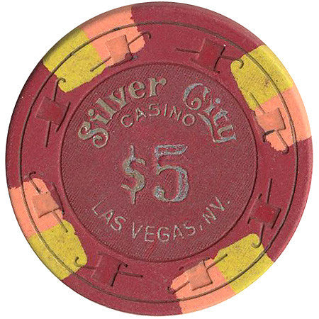 Silver City $5 (red) chip - Spinettis Gaming - 1