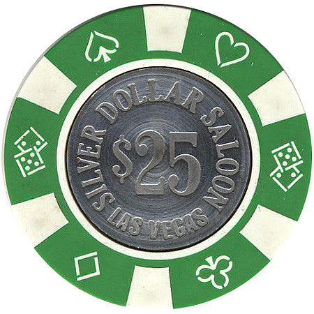 Silver Dollar Saloon $25 (green) chip - Spinettis Gaming - 1