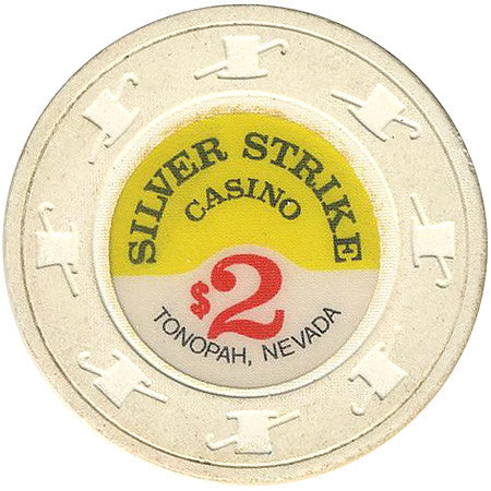 Silver Strike Casino $2 (white) chip - Spinettis Gaming - 1