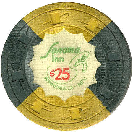 Sonoma Inn $25 (green/yellow) chip - Spinettis Gaming - 2