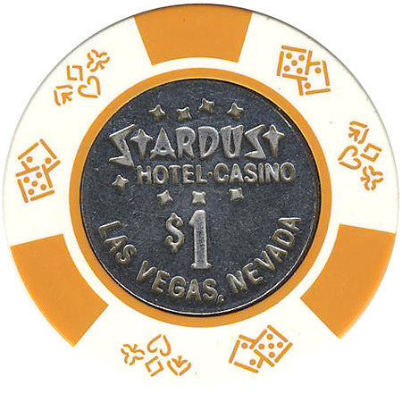 Stardust $1 white (3-orange inserts) chip - Spinettis Gaming - 2