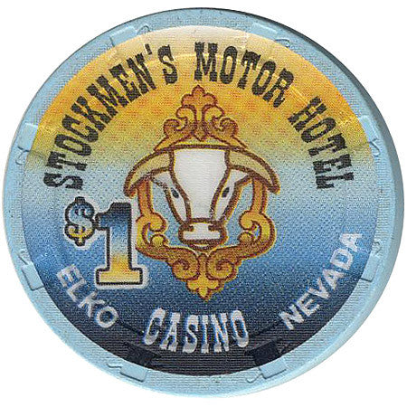 Stockmen's Motor Hotel $1 (blue) chip - Spinettis Gaming - 1