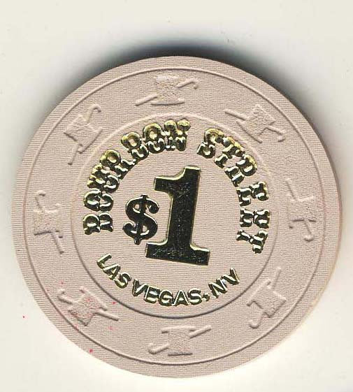 Bourbon Street Casino $1 (off-white 1988) Chip - Spinettis Gaming - 1
