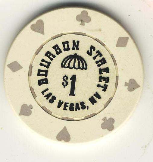 Bourbon Street Casino $1 (white 1990) Chip - Spinettis Gaming - 2