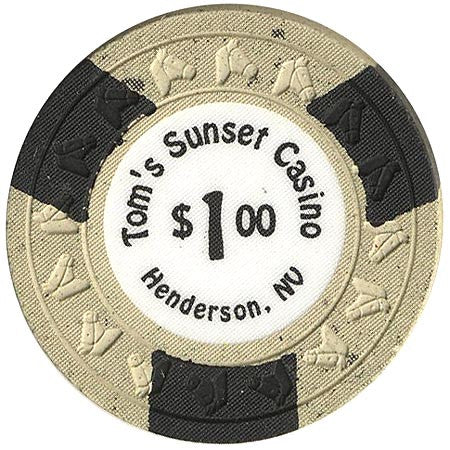 Tom's Sunset Casino $1 (beige) (HHR Mold) chip - Spinettis Gaming - 2