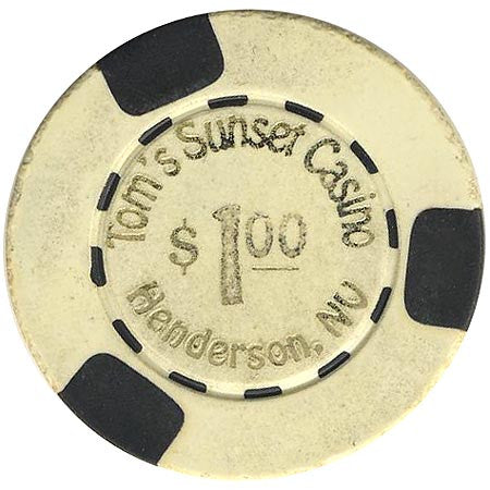 Tom's Sunset Casino $1 (beige) chip - Spinettis Gaming - 2