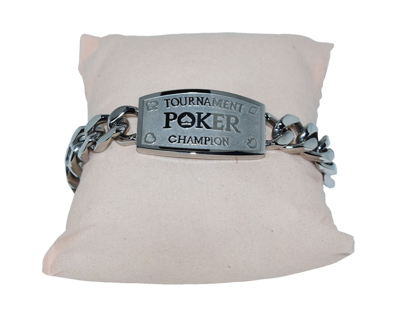 Silver Tournament Poker Champion Link Bracelet - Great Prize For Your Tournaments