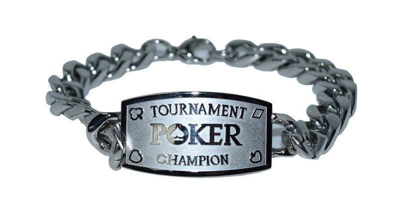 Silver Tournament Poker Champion Link Bracelet - Great Prize For Your Tournaments