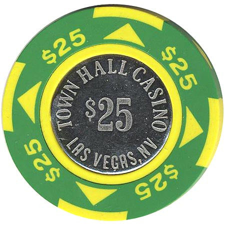 Town Hall $25 (green) chip - Spinettis Gaming - 1