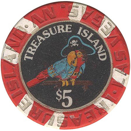 Treasure Island $5 (red) chip - Spinettis Gaming - 1