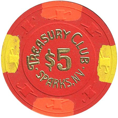 Treasury Club $5 (red) chip - Spinettis Gaming - 1