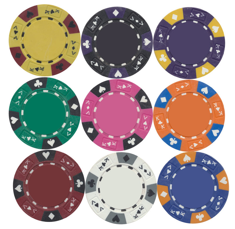 Tri-Color 14g Ace / King Pro Poker Chips - Spinettis Gaming