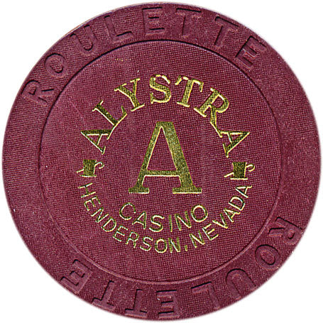 Alystra Casino Henderson Nevada Roulette A Burgundy Chip 1995