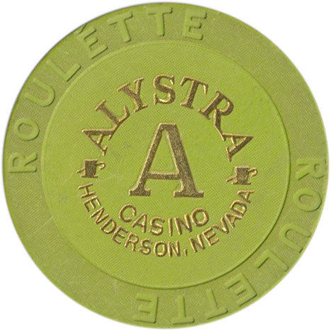 Alystra Casino Henderson Nevada Roulette A Lime Chip 1995