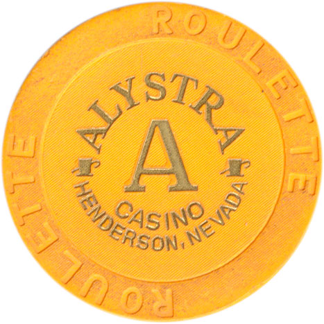 Alystra Casino Henderson Nevada  Roulette A Peach Chip 1995