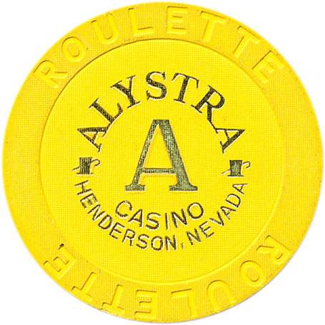 Alystra Casino Henderson Nevada Roulette A Yellow Chip 1995