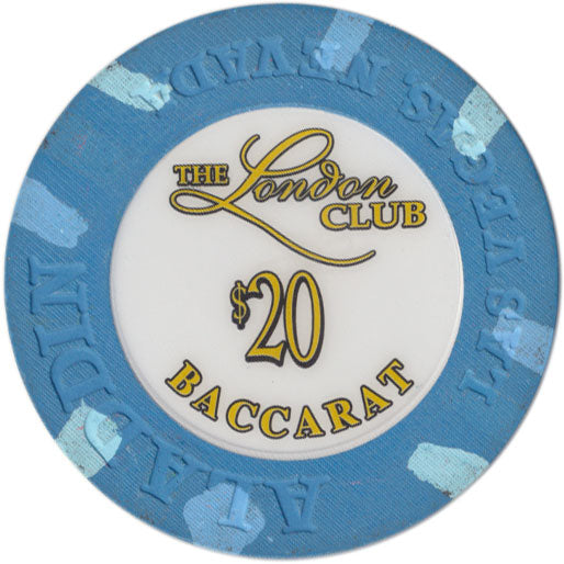 Aladdin The London Club Casino Las Vegas Nevada $20 Baccarat Chip 2000
