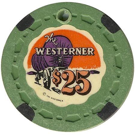 The Westerner $25 (canceled) (green) chip - Spinettis Gaming - 1