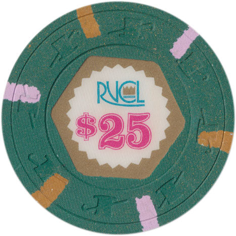 Royal Venture Cruise Line RVCL $25 Chip Brown/Lavender edge spots